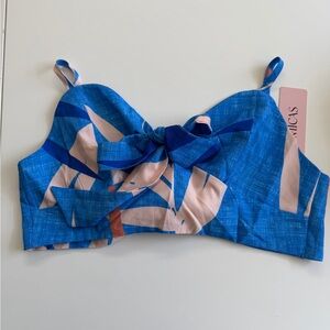 Blue and Pink Patterned Crop Top